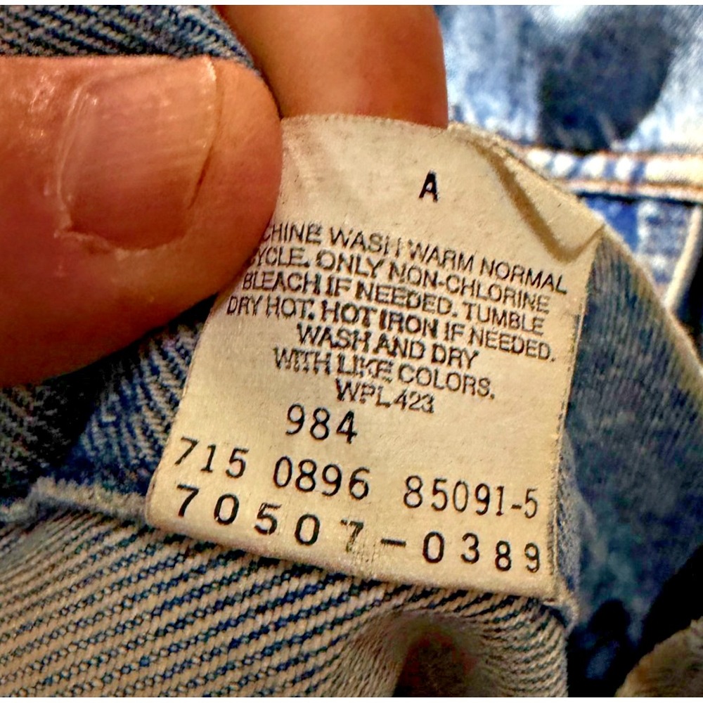 Vintage 90s Levis 70507 0389 Denim Trucker Jacket Mens XL Hand Pockets Light Was - Picture 6 of 13